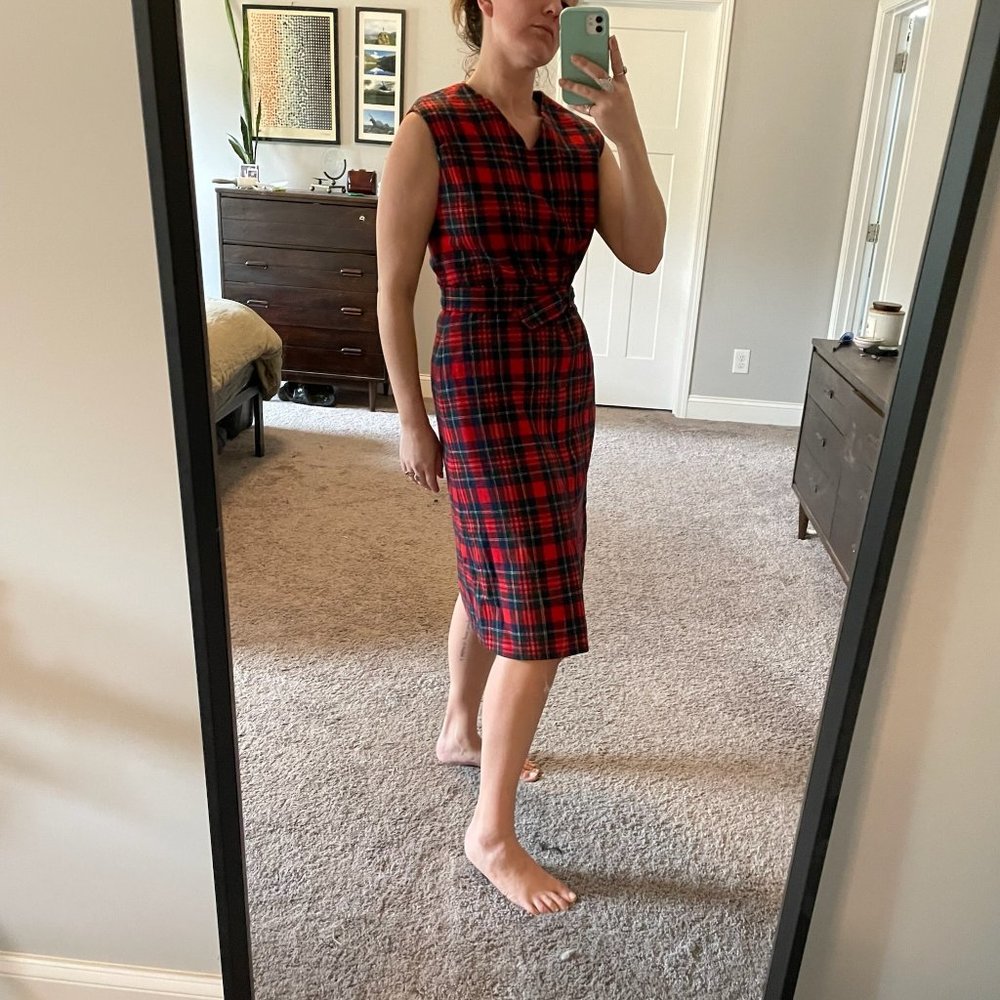 Vintage Pendleton Tartan Plaid Style Wool Holiday Dress Size 10/12